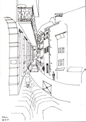 Line drawing of Alpine street