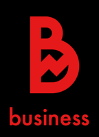 Business icon showing a person in a suit in the shape of a capital B
