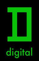 Digital icon showing a letter D using only right angles