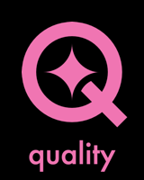 Quality icon showing a letter Q with a magic wand