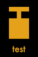 Test icon showing a letter T as part of a detonator