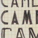The word Cameras in several fonts