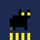 pixellated black cat