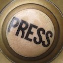 Old button saying Press