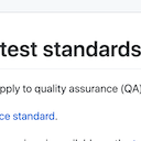 The words 'test standards' from GitHub