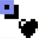 A pixellated heart from the game Xzap