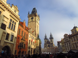 Prague old town in cold winter light