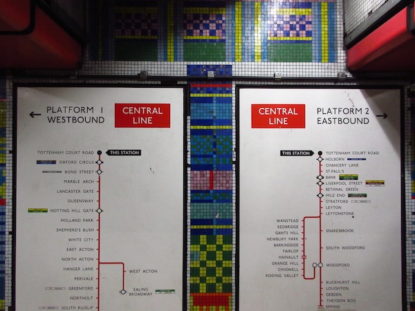 Mosaics at Tottenham Court Road tube station