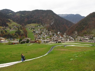 Victoria on bobsleigh track in La Clusaz