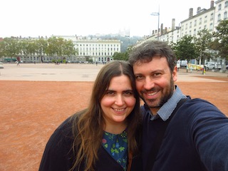 Andrew and Victoria in Place Bellecour, Lyon