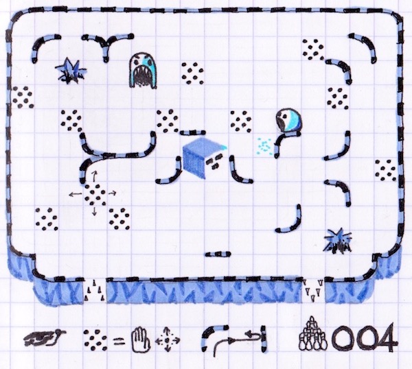 Frictionless penguin maze