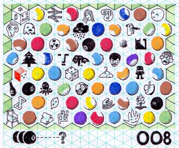 Various objects. The answer is the one that the 8 balls are pointing to.