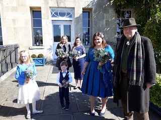 Victoria, Dad, bridesmaids and page boy
