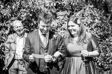 Andrew's speech with Victoria and Andrew's dad looking on