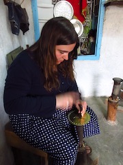 Victoria hammering stamps on a brass plate
