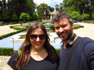 Victoria and Andrew in park in Fes