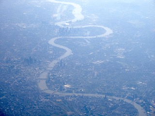 London from the plane